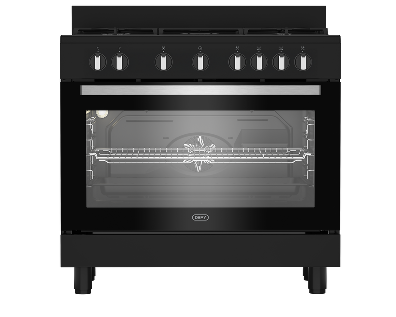 Defy 90cm Gas/Electric Stove Black DGS90GEB-1
