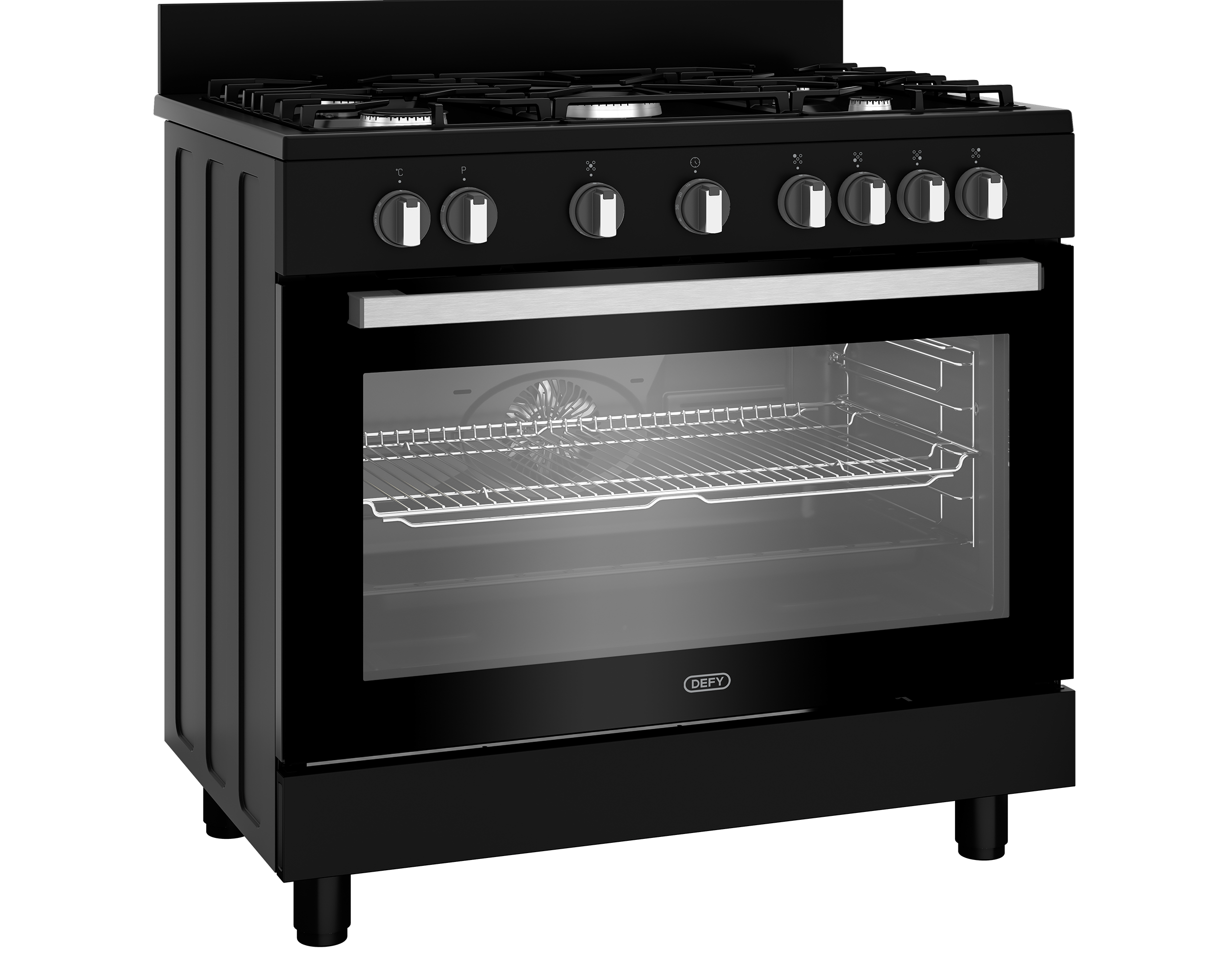Defy 90cm Gas/Electric Stove Black DGS90GEB