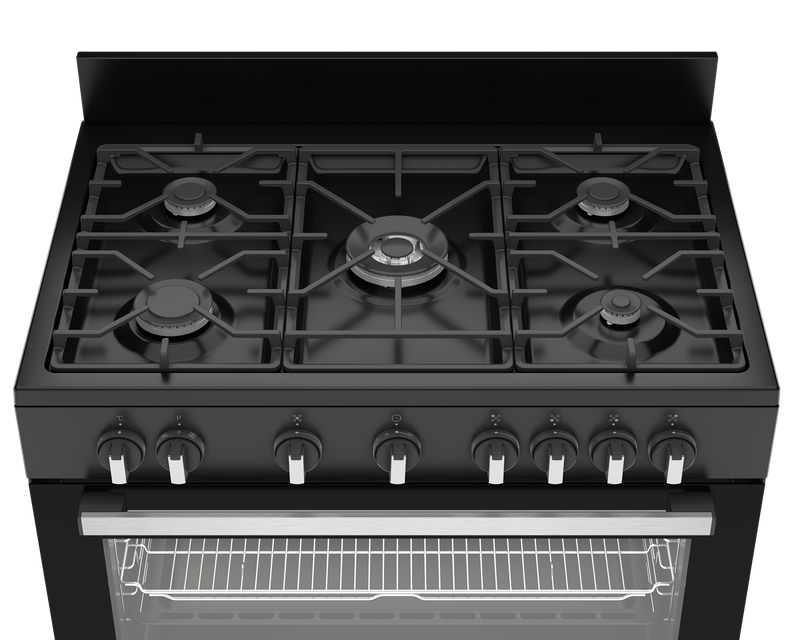 Defy 90cm Gas/Electric Stove Black DGS90GEB-4