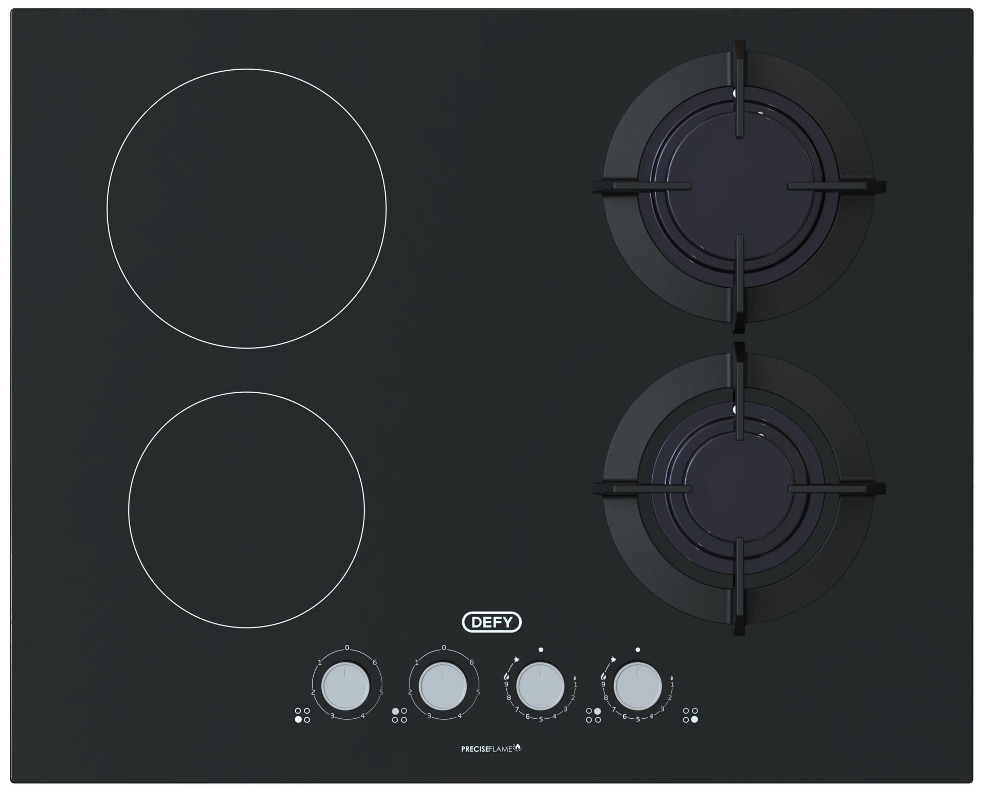 Defy 60cm Hybrid Hob Gas - Electric Hob DHG606