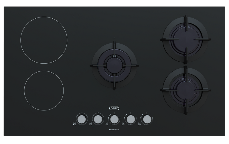 Defy Dual Fuel Hybrid Gas Electric Hob Black DHG902-1