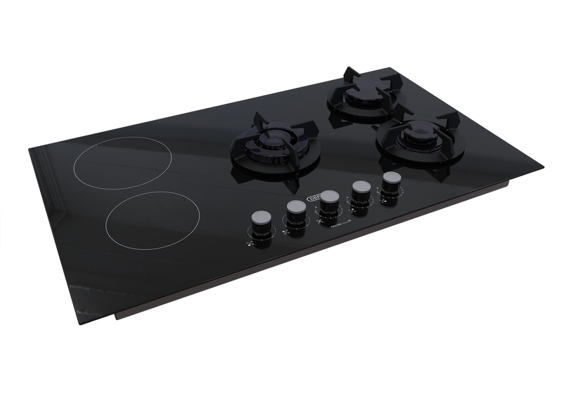 Defy Dual Fuel Hybrid Gas Electric Hob Black DHG902-2