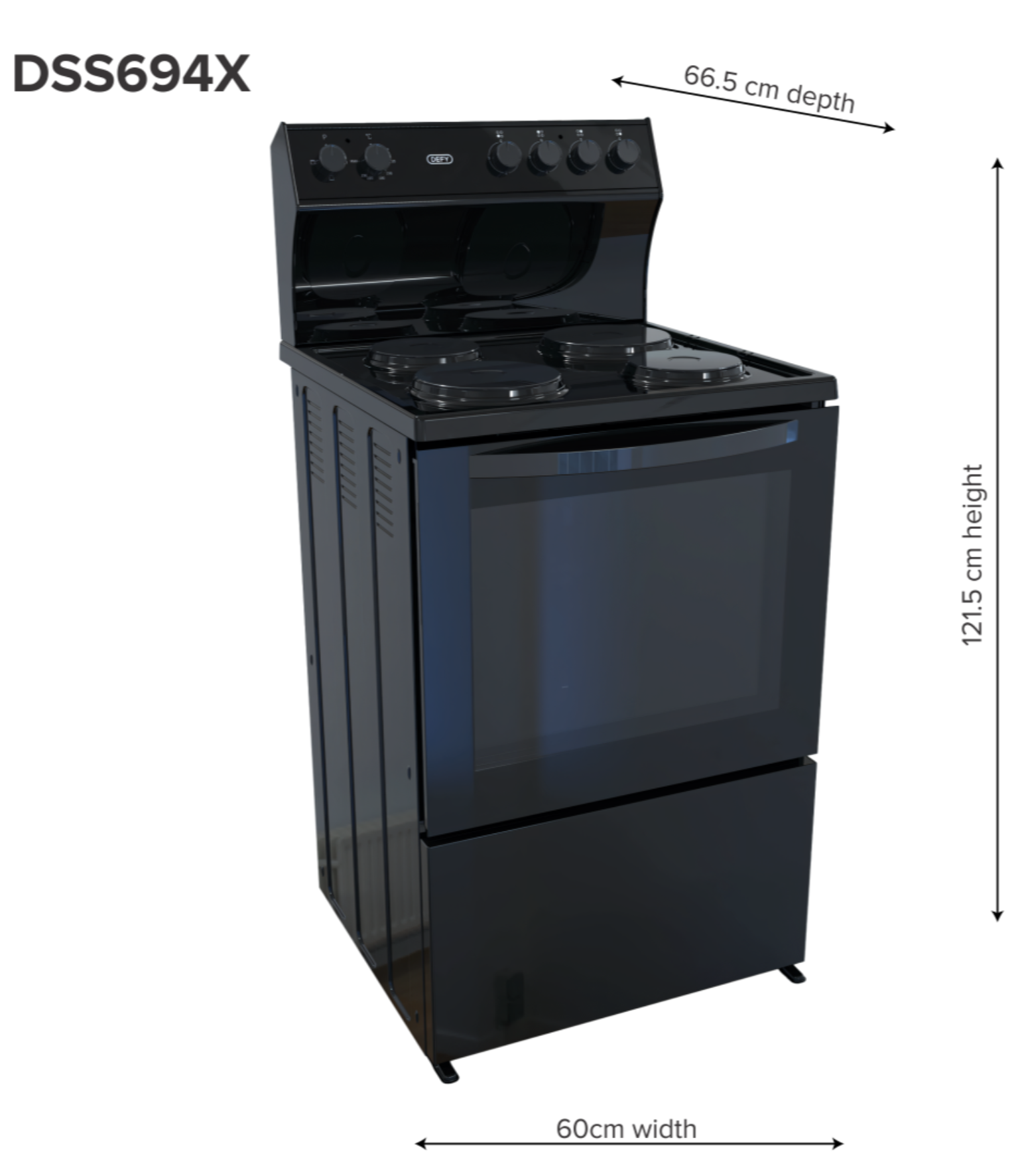 Defy Freestanding Stove Black DSS694X
