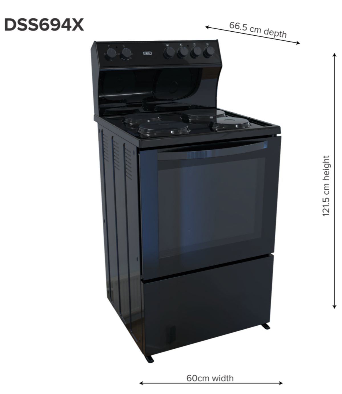 Defy Freestanding Stove Black DSS694X-3