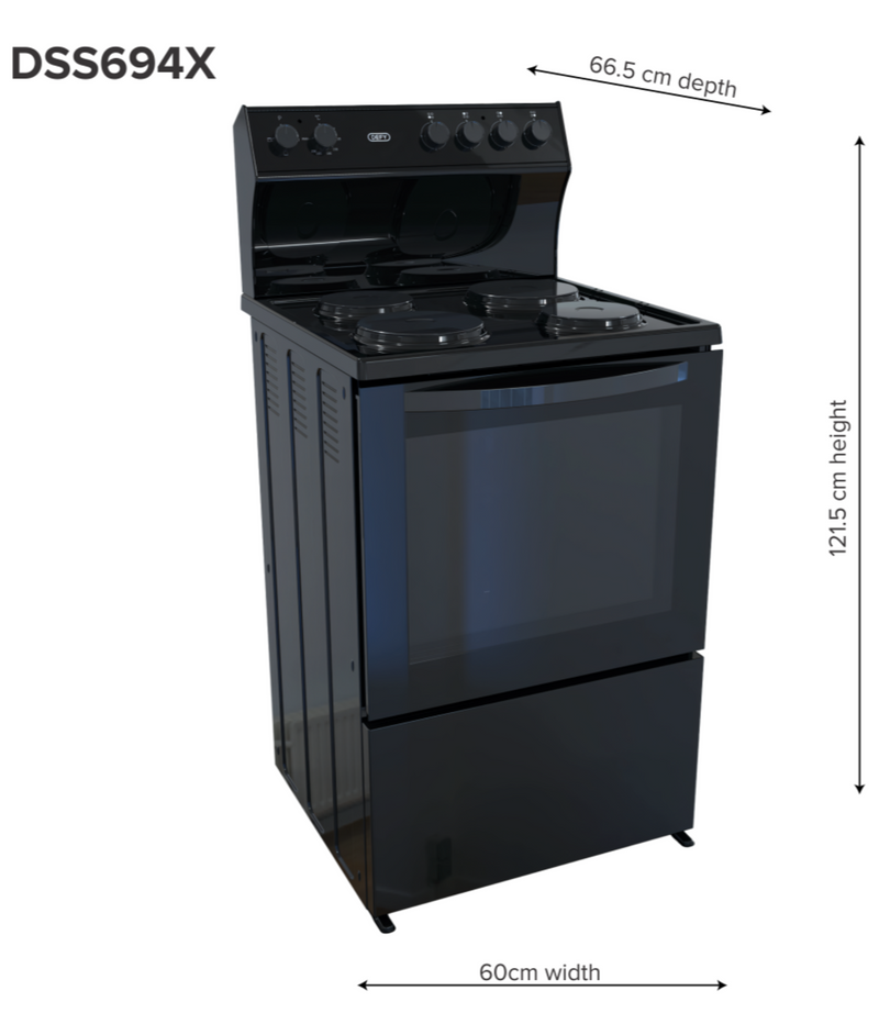 Defy Freestanding Stove Black DSS694X-3