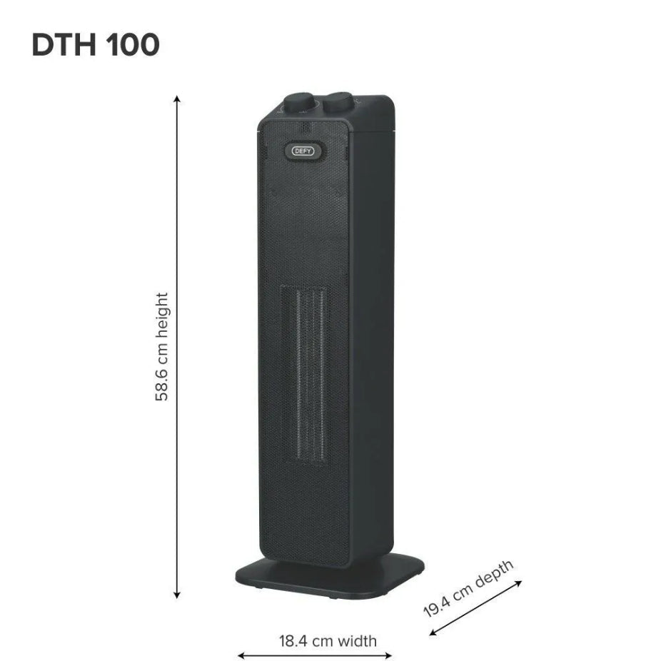 Defy Tower Fan Heater Mechanical PTC DTH100-3