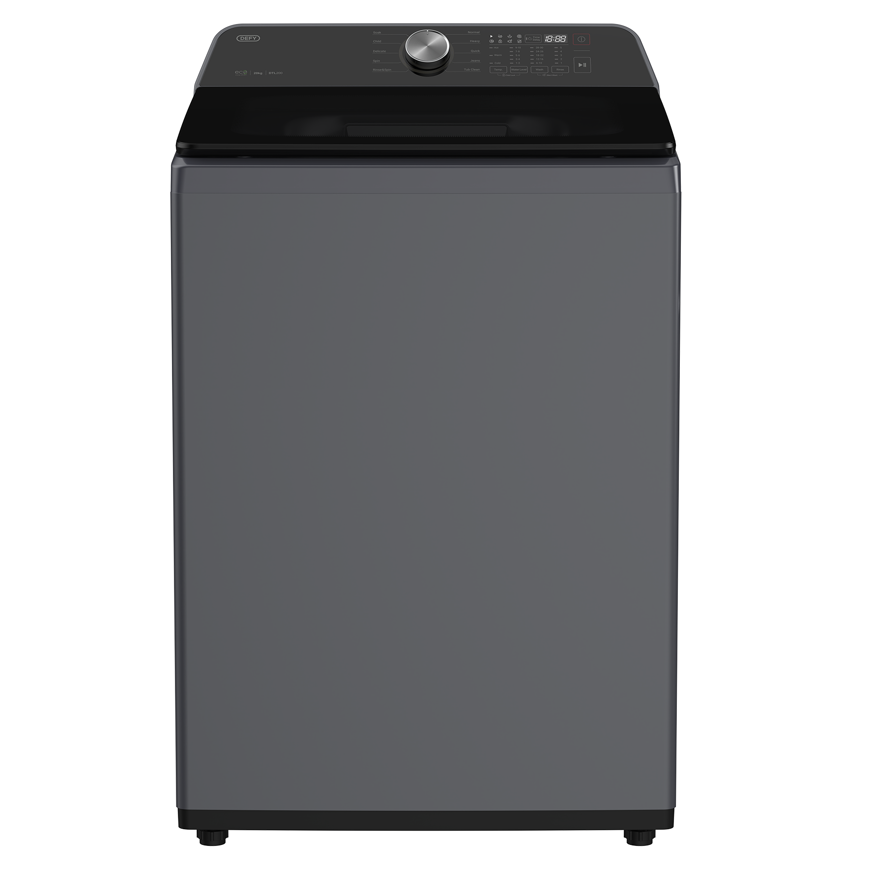 Defy 20kg Top Loader Washing Machine Dark Grey DTL200
