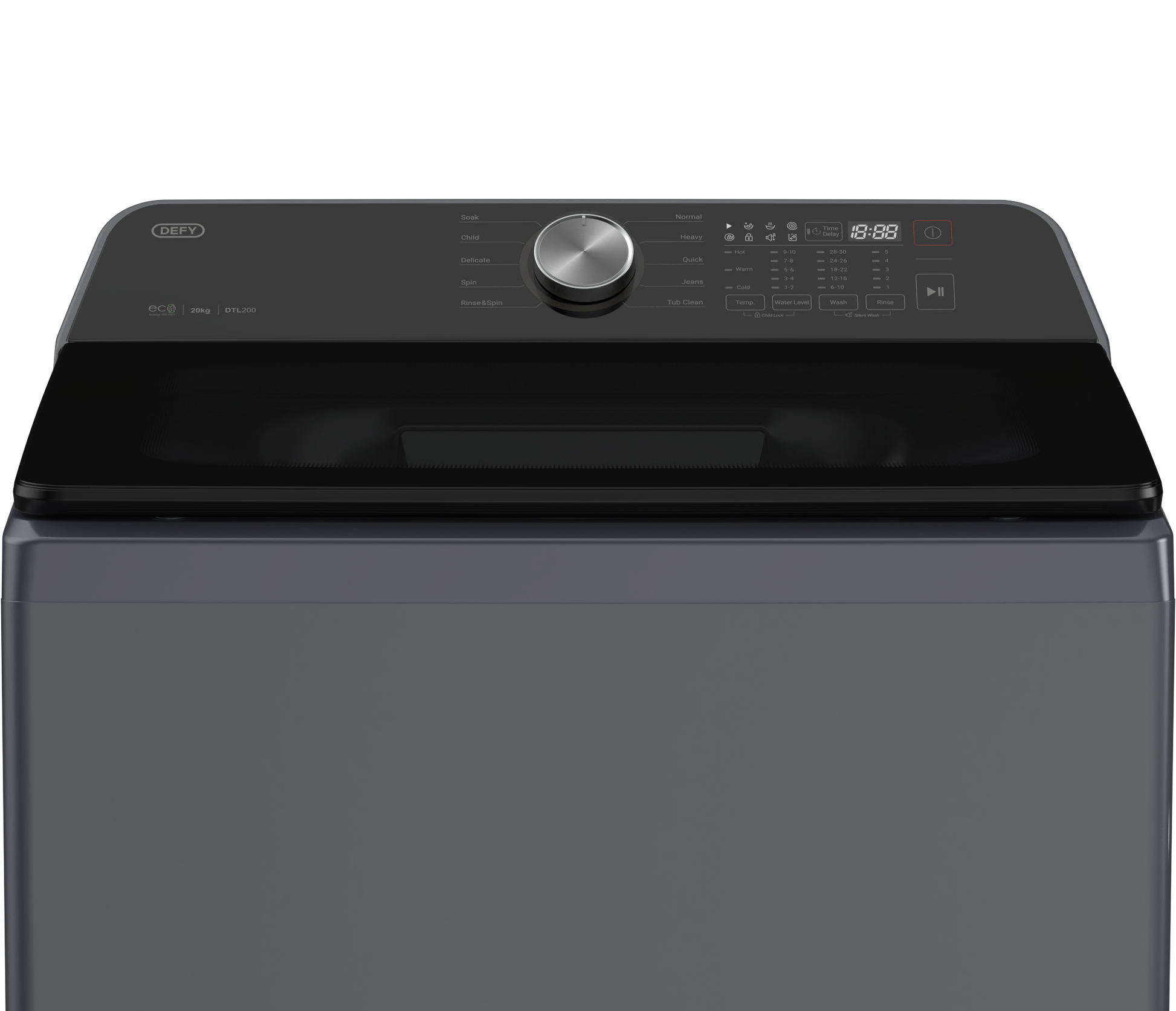 Defy 20kg Top Loader Washing Machine Dark Grey DTL200-4
