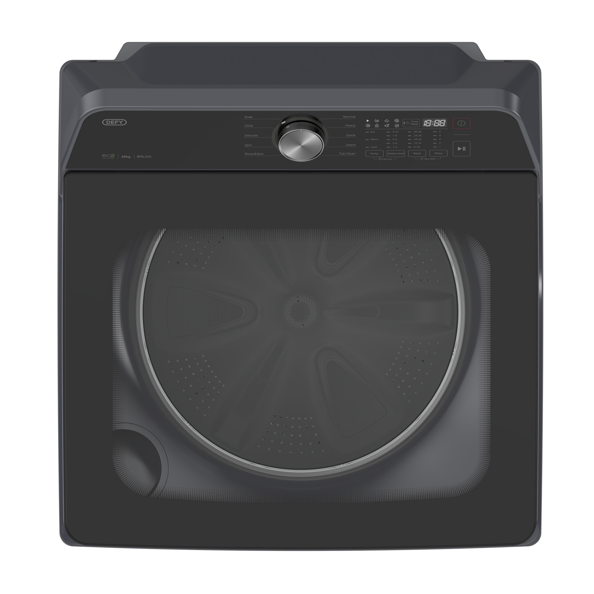 Defy 20kg Top Loader Washing Machine Dark Grey DTL200-3