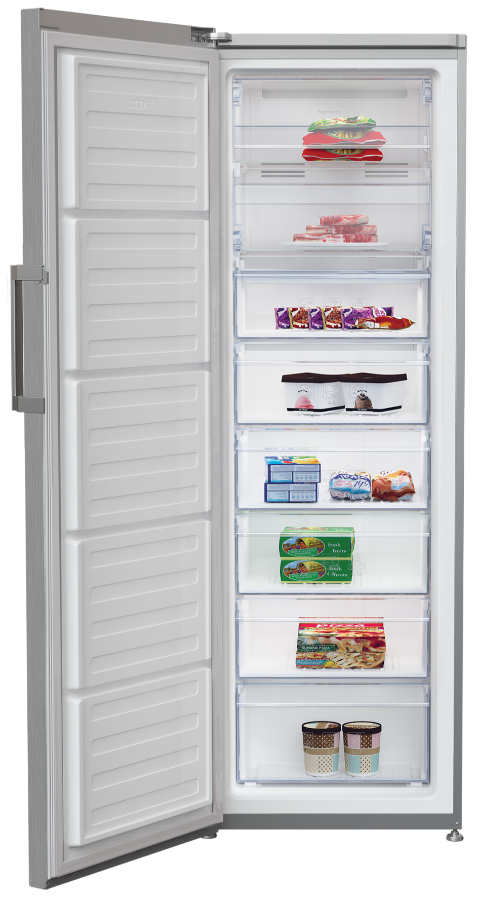 Defy 277L Upright Frost Free Freezer Metallic DUF282