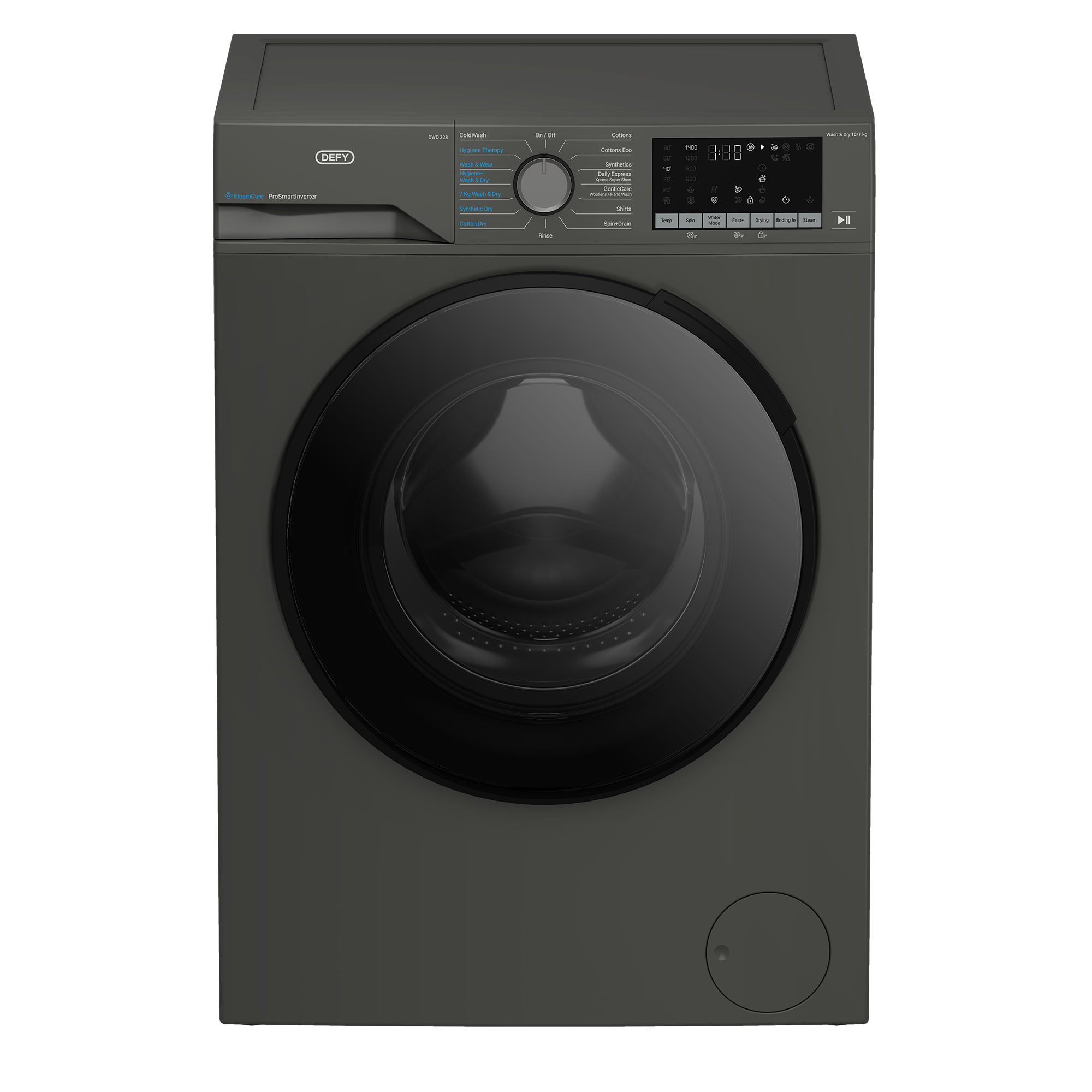 Defy 10/7kg Front Loader Combo Washing Machine Grey DWD328
