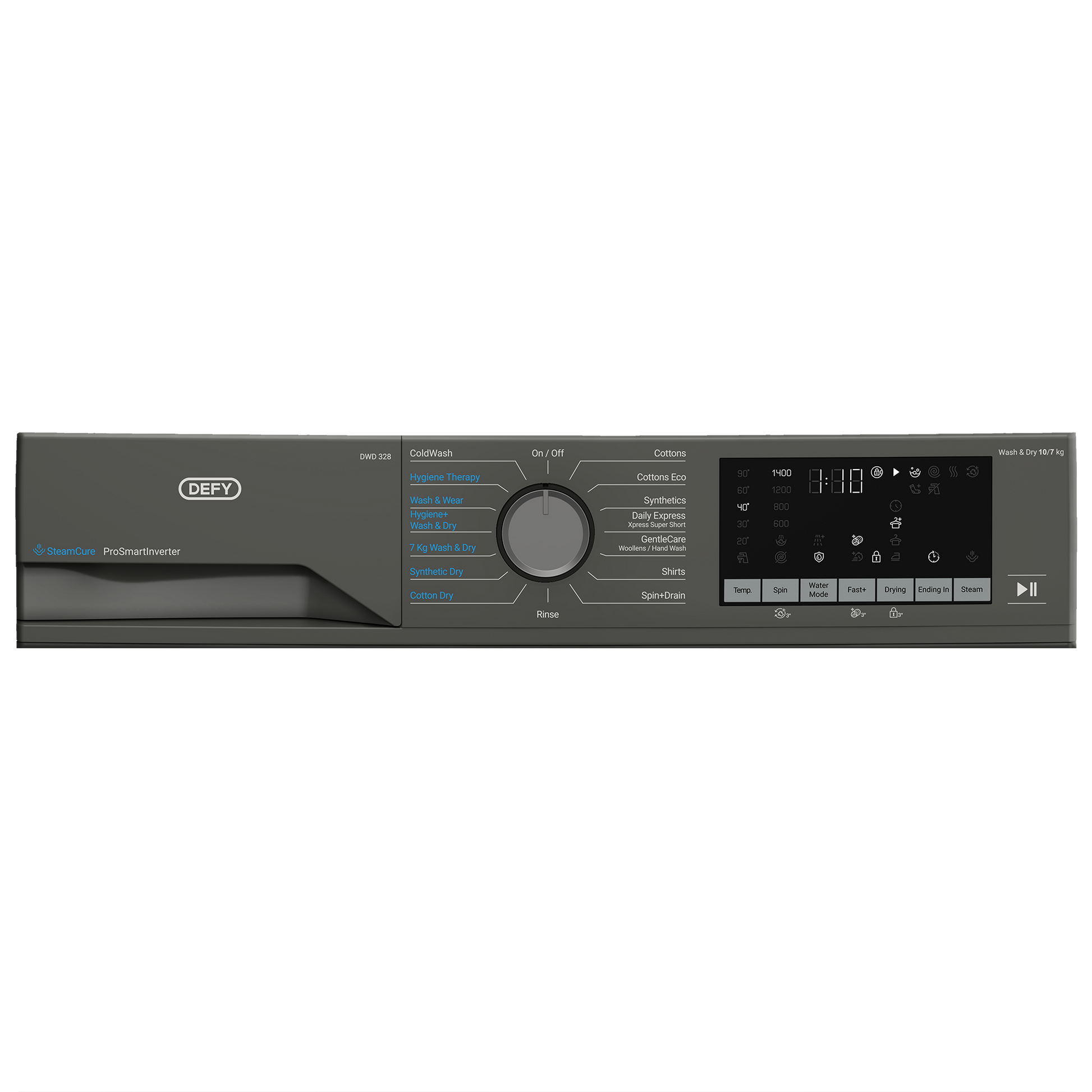 Defy 10/7kg Washer Dryer SteamCure Technology Manhattan Gray DWD328-7
