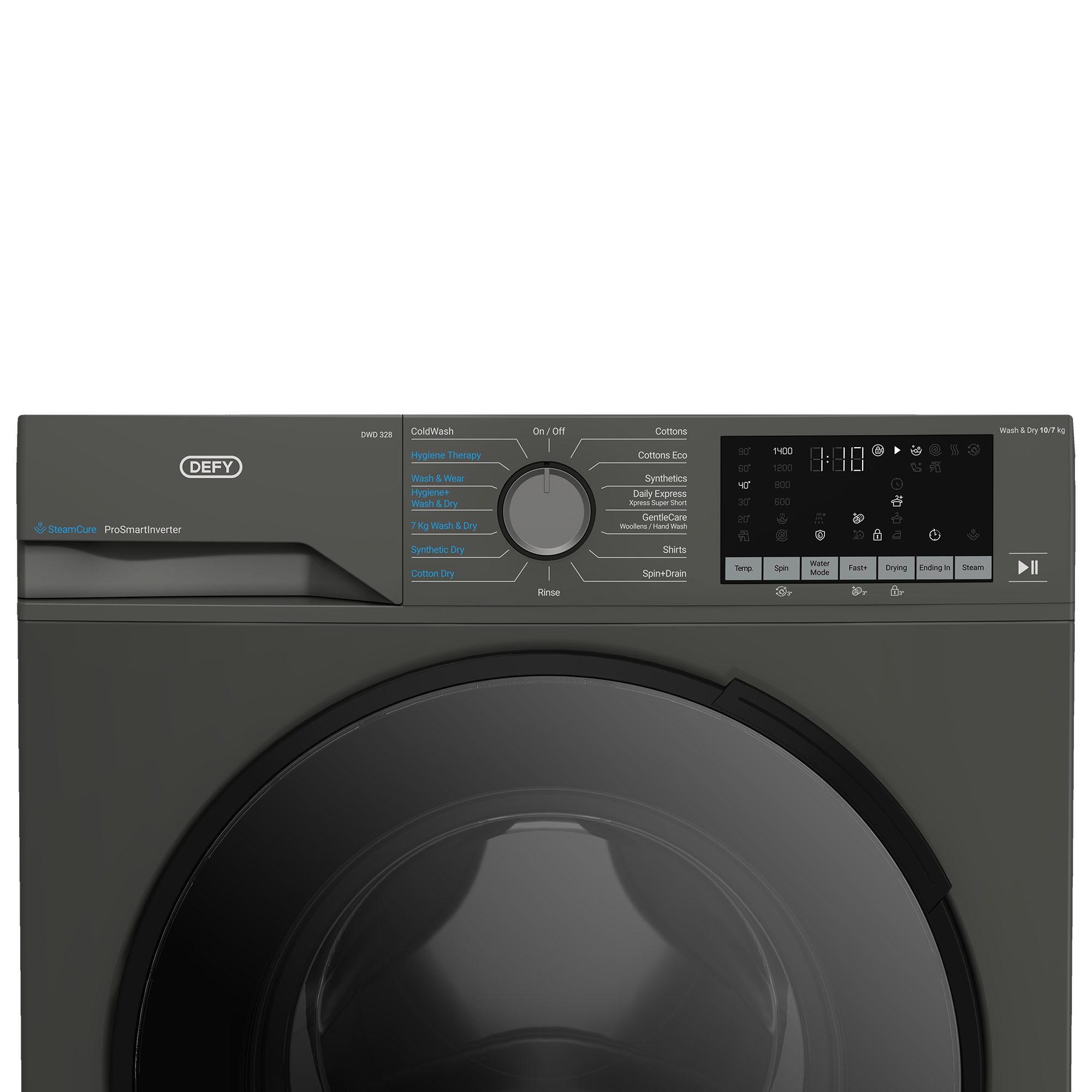 Defy 10/7kg Front Loader Combo Washing Machine Grey DWD328