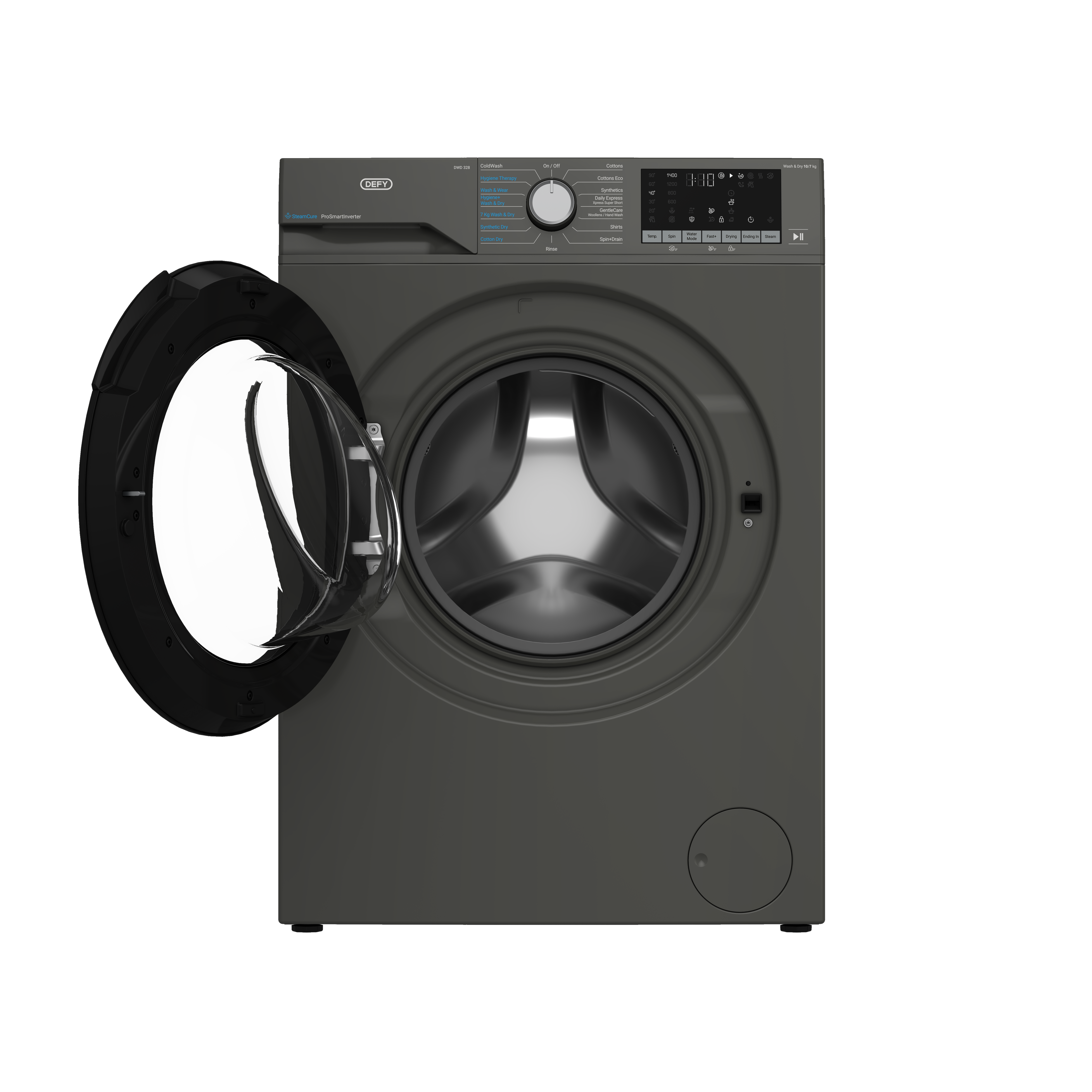 Defy 10/7kg Front Loader Combo Washing Machine Grey DWD328