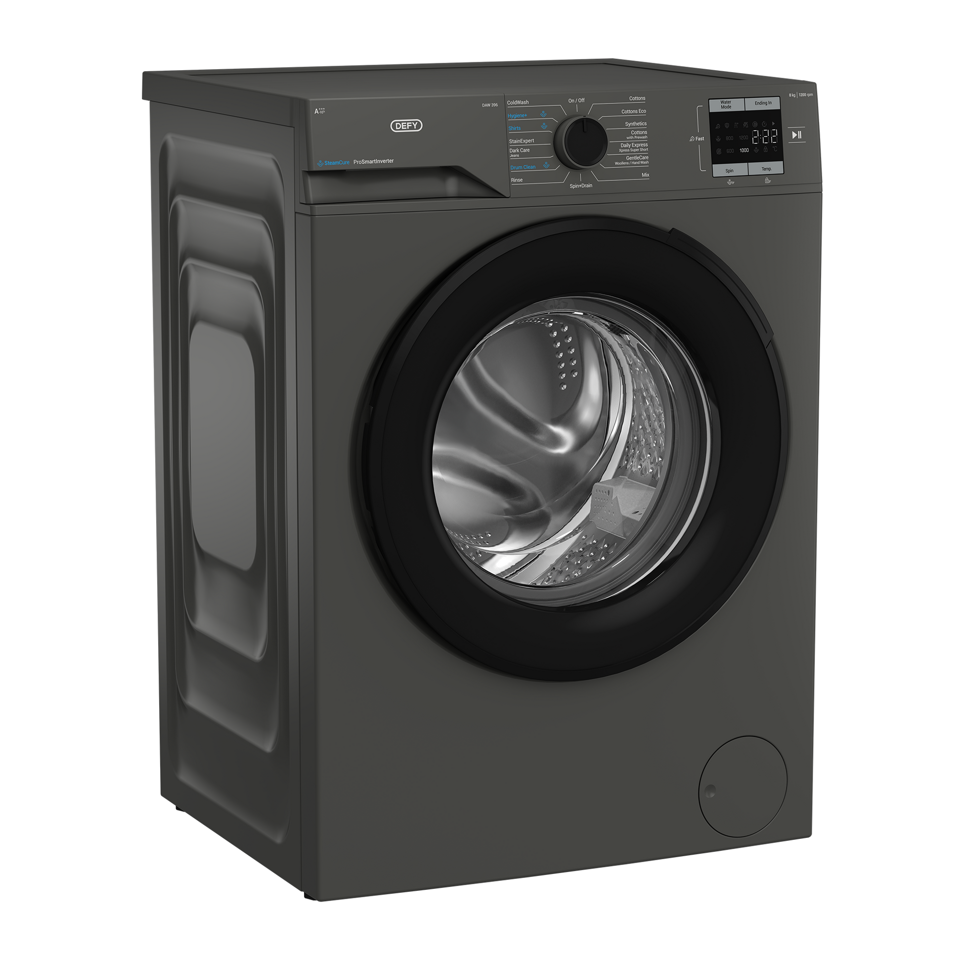 Defy 8kg SteamCure Front Loader Washing Machine Manhattan Grey DAW396-2