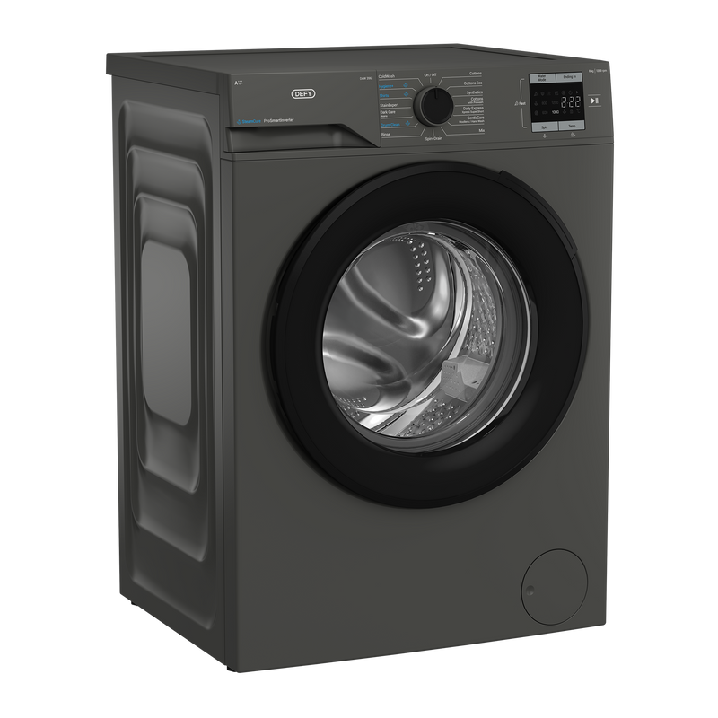 Defy 8kg SteamCure Front Loader Washing Machine Manhattan Grey DAW396-2