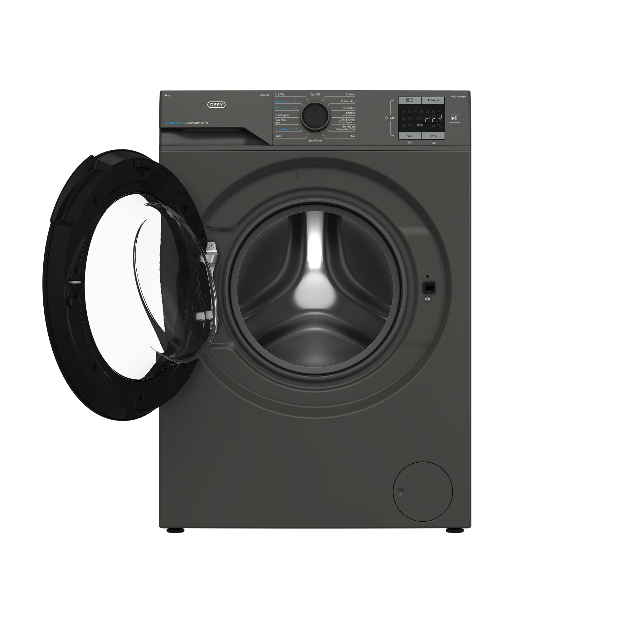 Defy 8kg SteamCure Front Loader Washing Machine Manhattan Grey DAW396