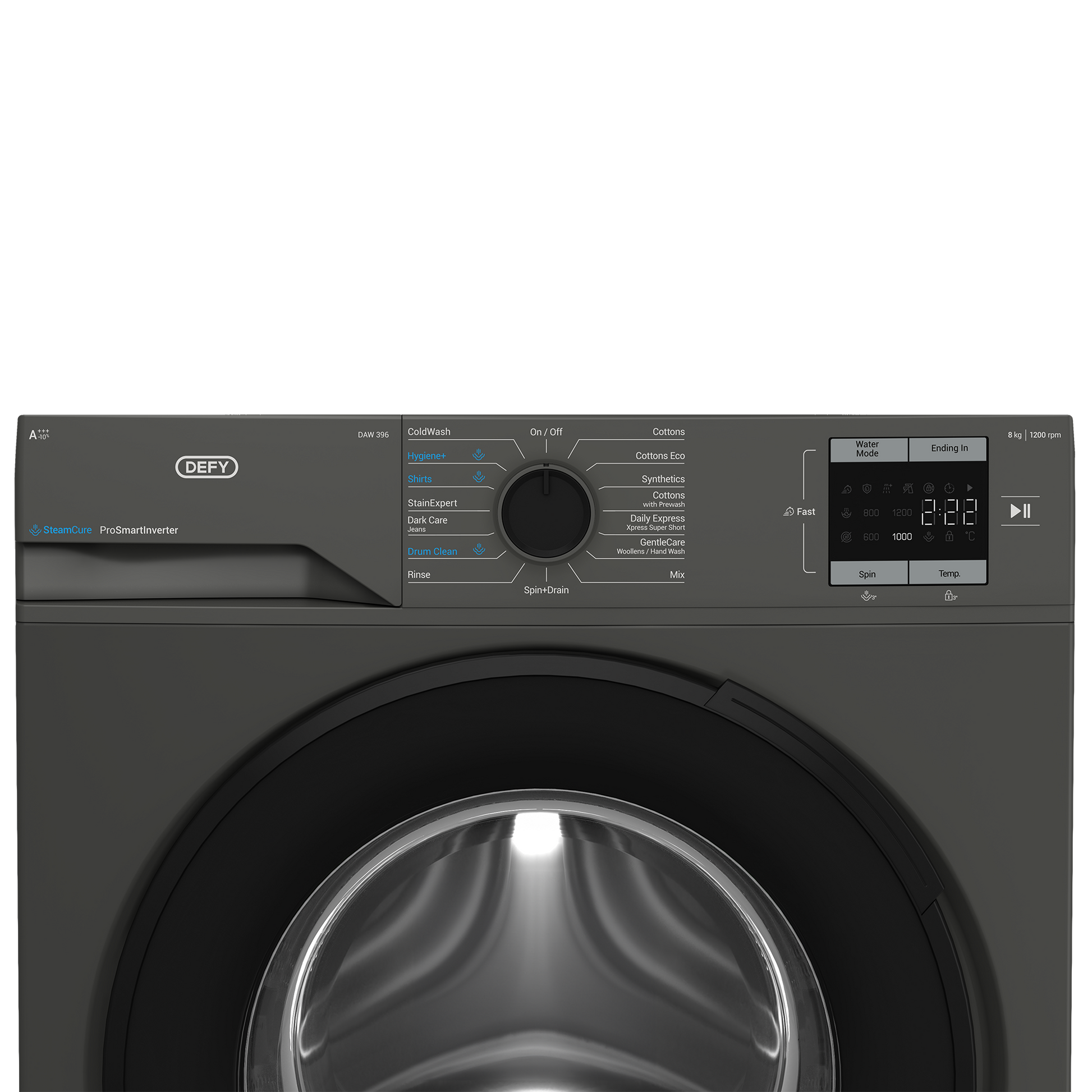 Defy 8kg SteamCure Front Loader Washing Machine Manhattan Grey DAW396-4