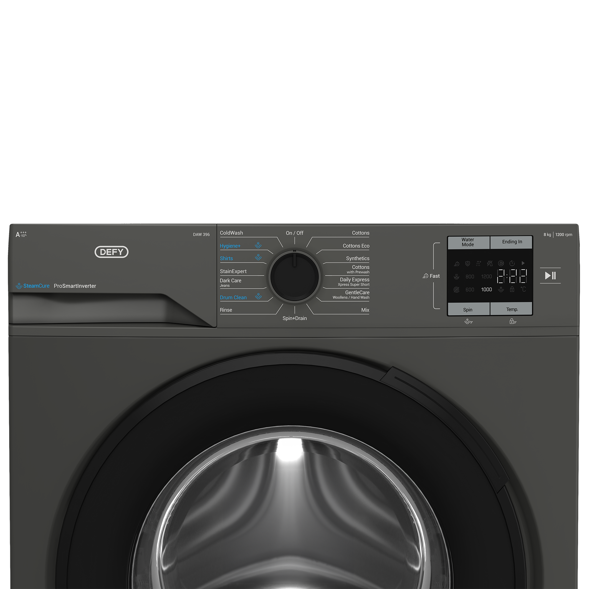 Defy 8kg SteamCure Front Loader Washing Machine Manhattan Grey DAW396
