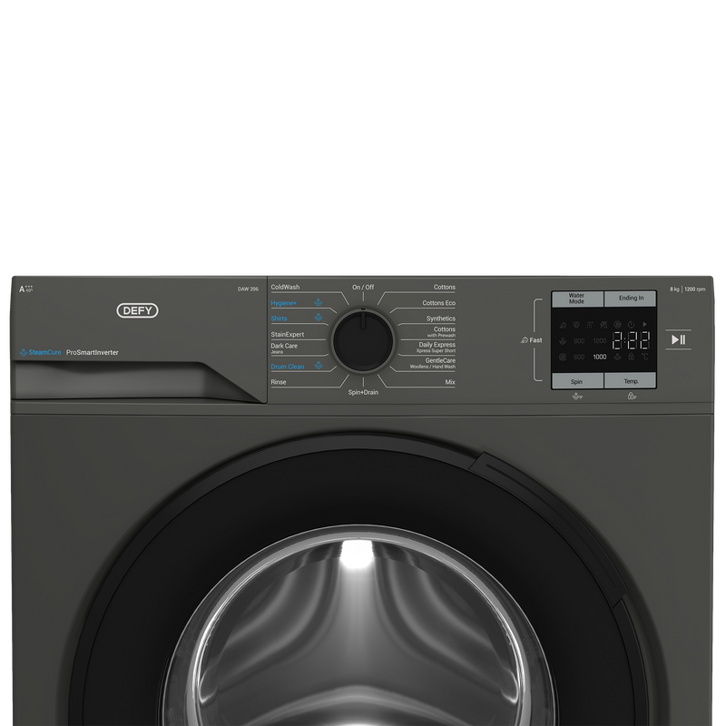 Defy 8kg SteamCure Front Loader Washing Machine Manhattan Grey DAW396-4