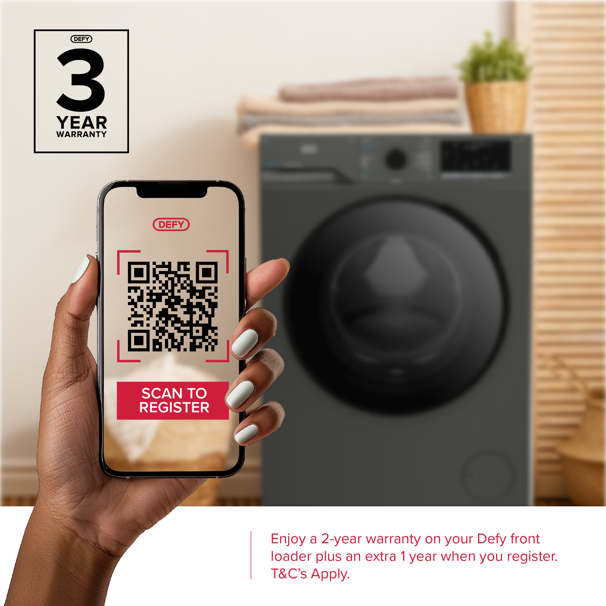 Defy 12kg SteamCure Front Loader Washing Machine Manhattan Grey DAW398-11