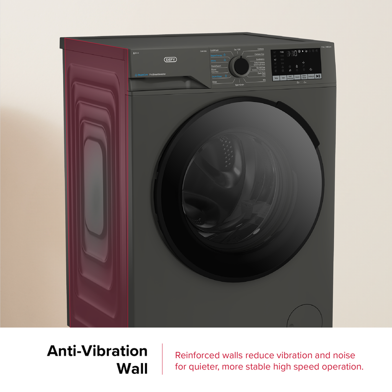 Defy 12kg SteamCure Front Loader Washing Machine Manhattan Grey DAW398-13