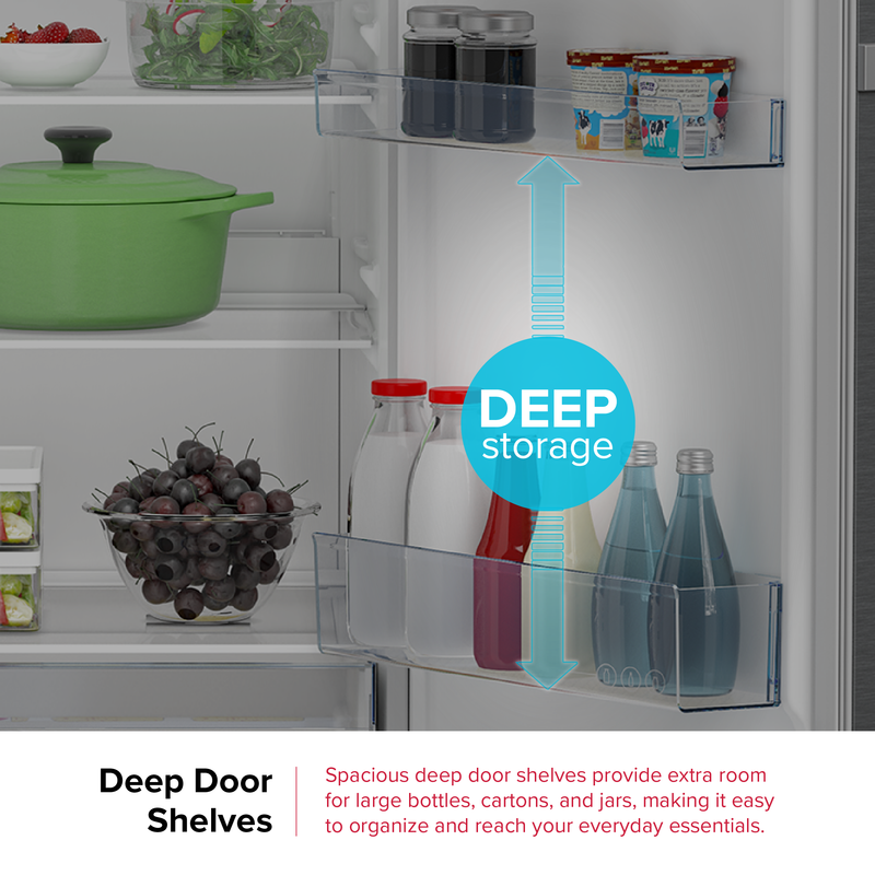 DEFY Upright Fridge 343L Inox DFD458-13