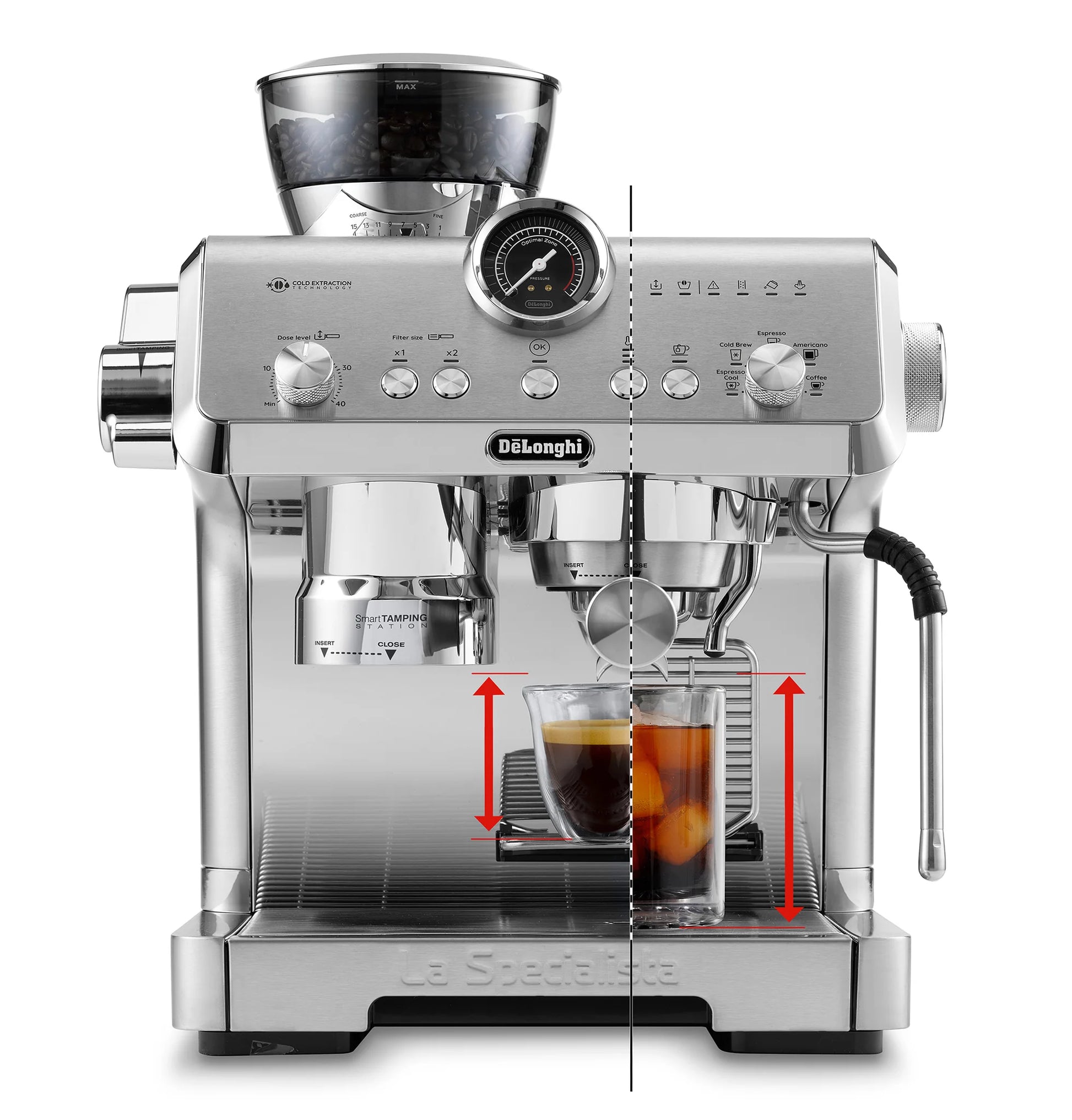 Delonghi La Specialista Opera Manual Pump Coffee Machine Stainless Steel EC9555.M-3