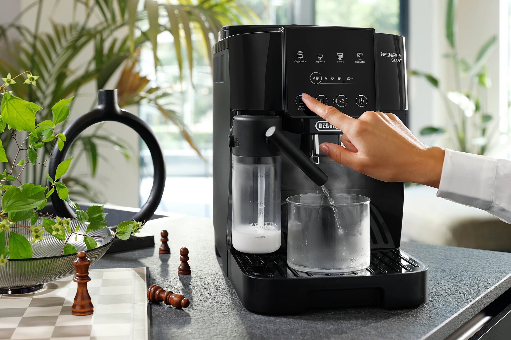DeLonghi Magnifica Start + Milk Bean to Cup Coffee Machine Black ECAM220.60.B-5