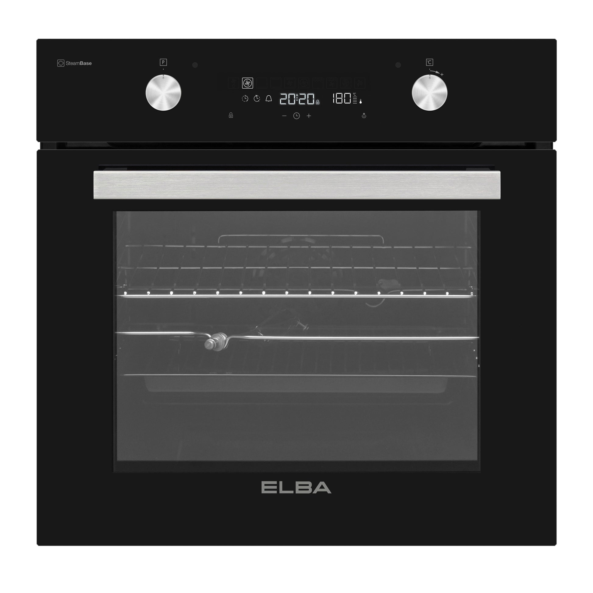 Elba 60cm Black Multifunction Electric Oven With Glass Finish 04/T60-7-1
