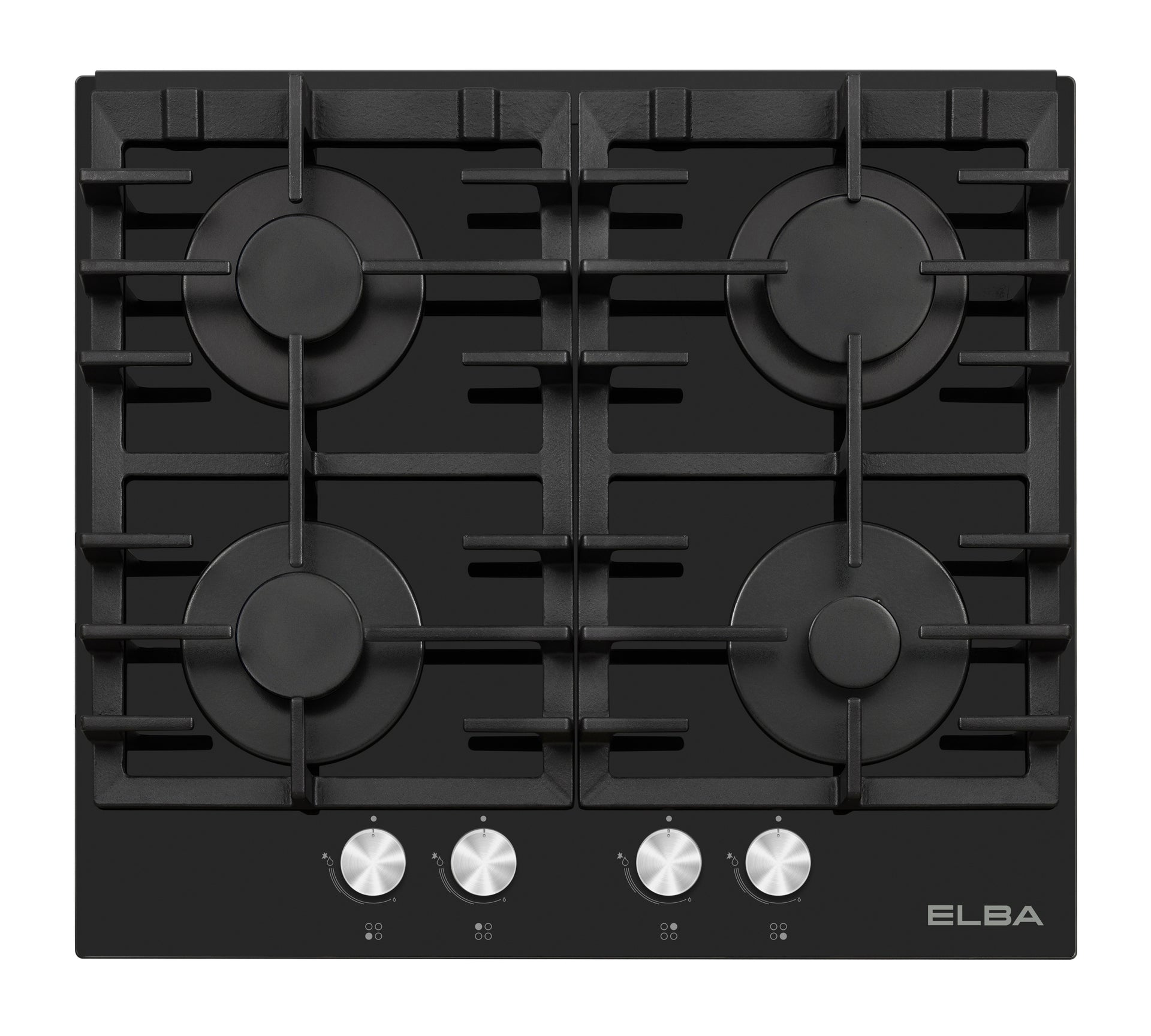Elba 60cm Black 4 Burner Gas On Glass Hob 04/T65-450G