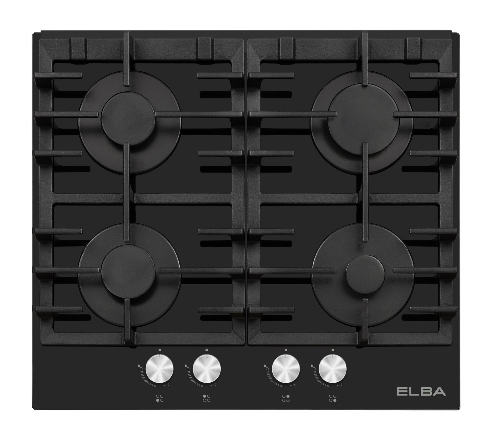 Elba 60cm Black 4 Burner Gas On Glass Hob 04/T65-450G-1