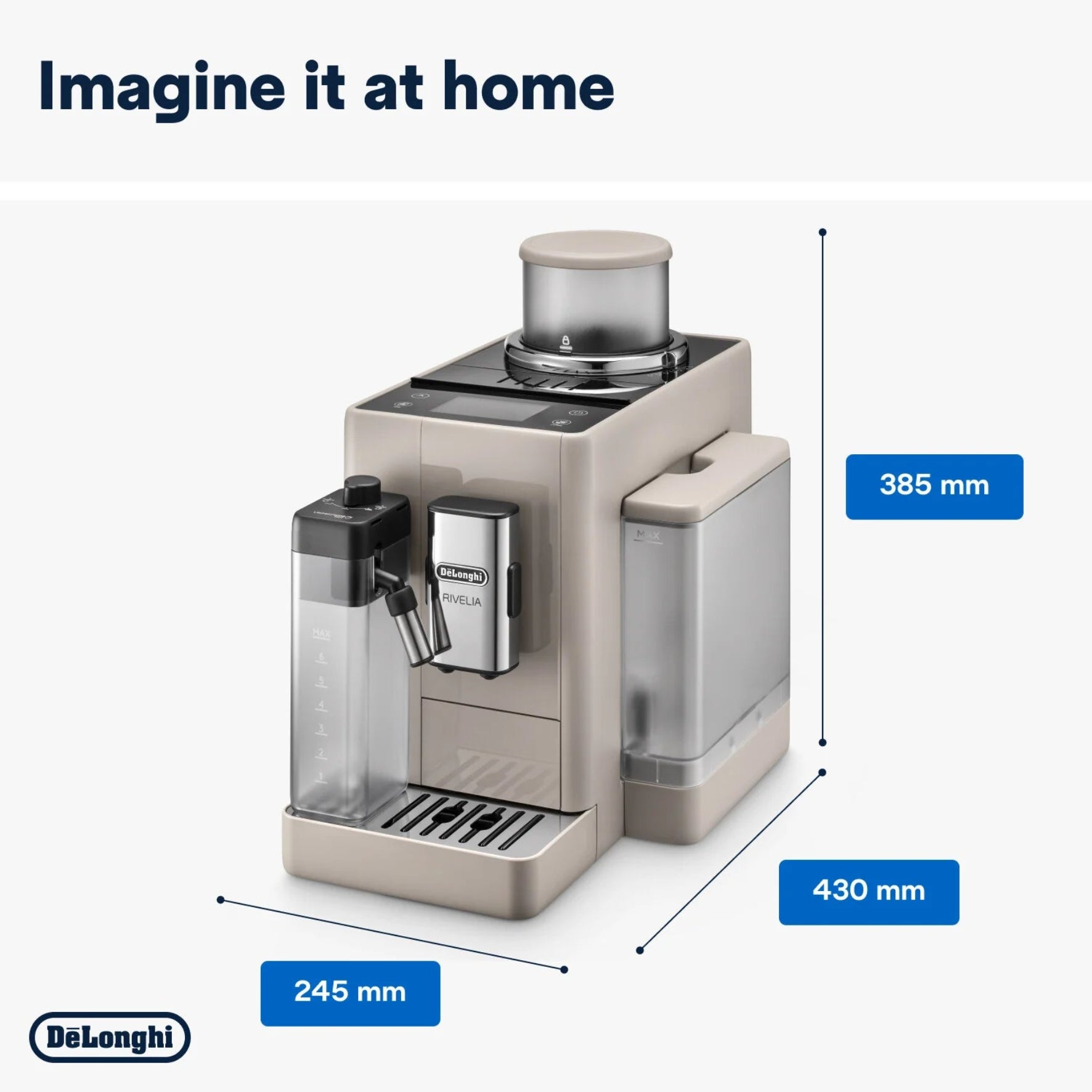 Delonghi Rivelia Bean to Cup Coffee Machine Beige - EXAM440.55.BG