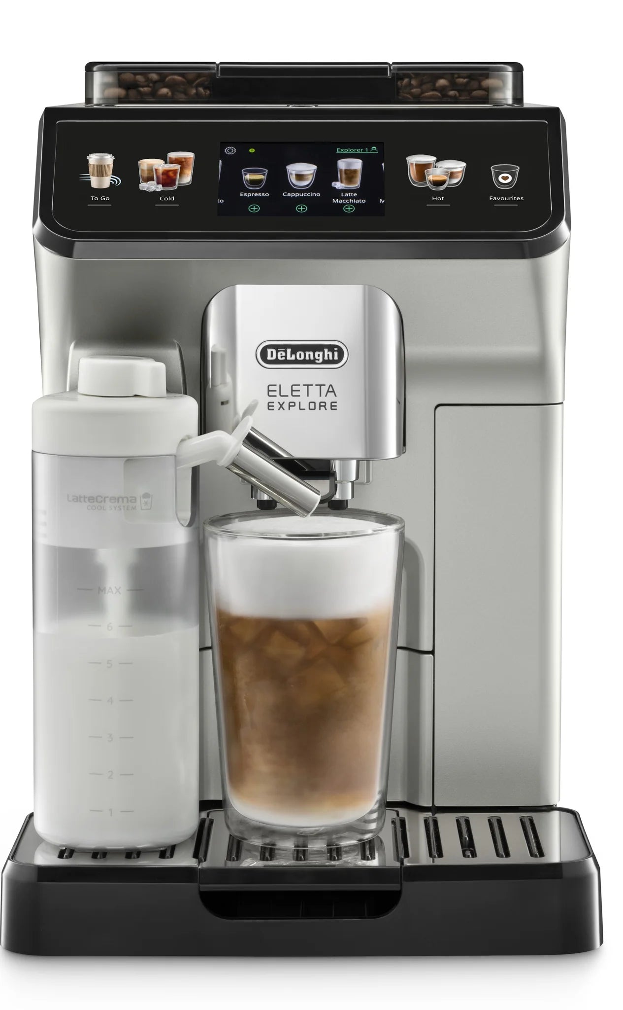 DeLonghi Eletta Explore Bean to Cup Coffee Machine Silver ECAM450.65.S-3