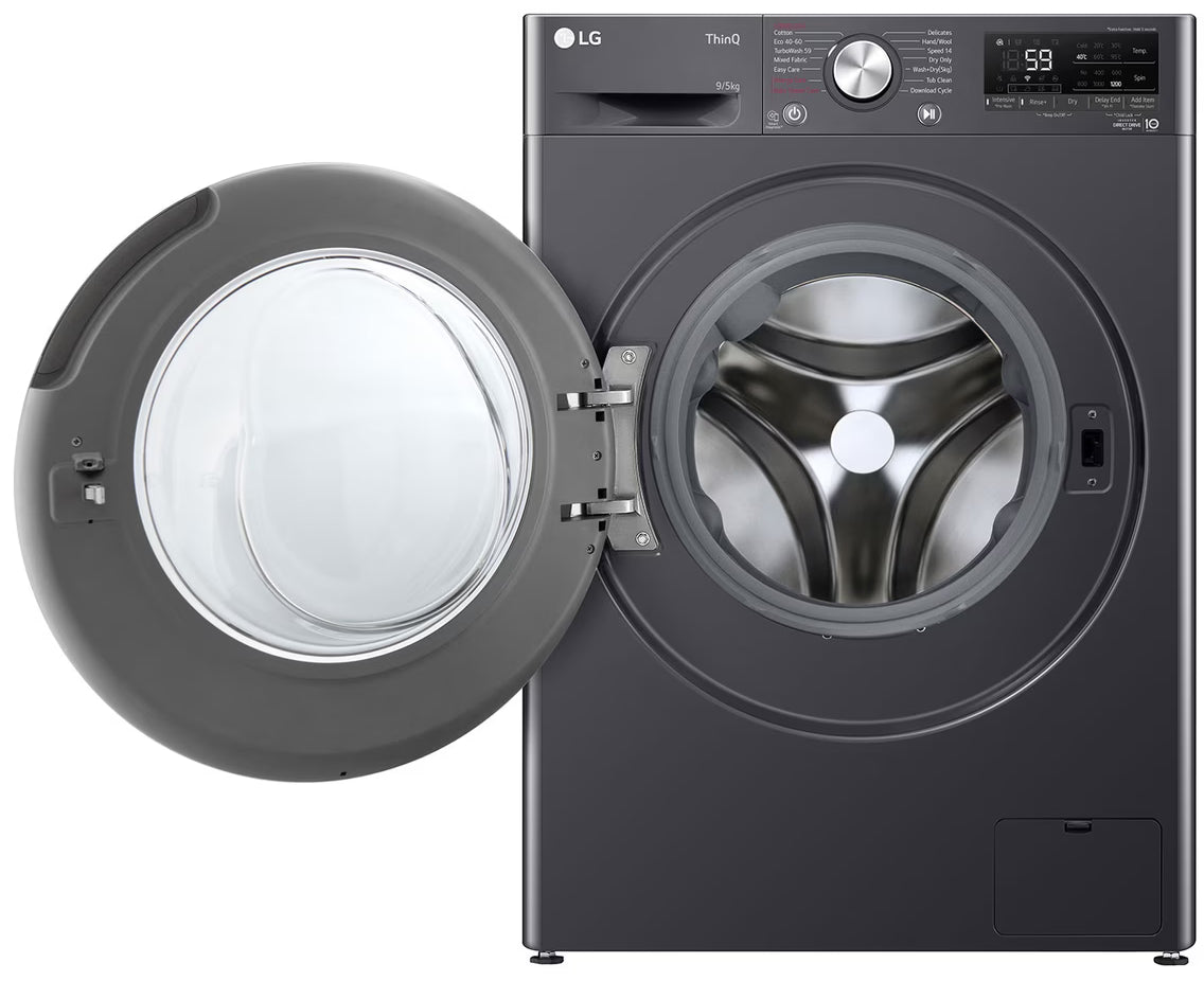 LG 9/5KG Front Loader Combo Washing Machine Black Finish F2V5FRPYJ