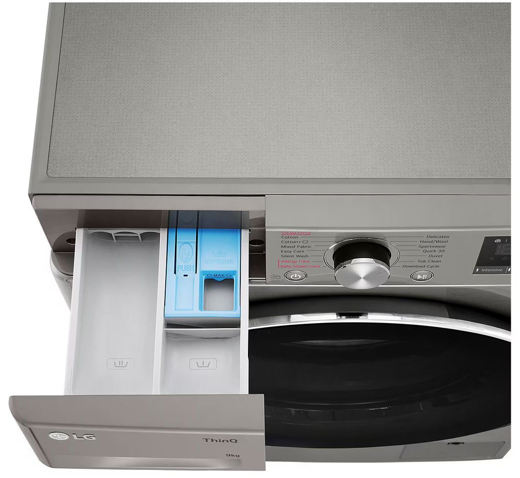 LG 9kg Front Loader Washer With AI DD +Steam in Stainless Finish F2V5FYPYP-7