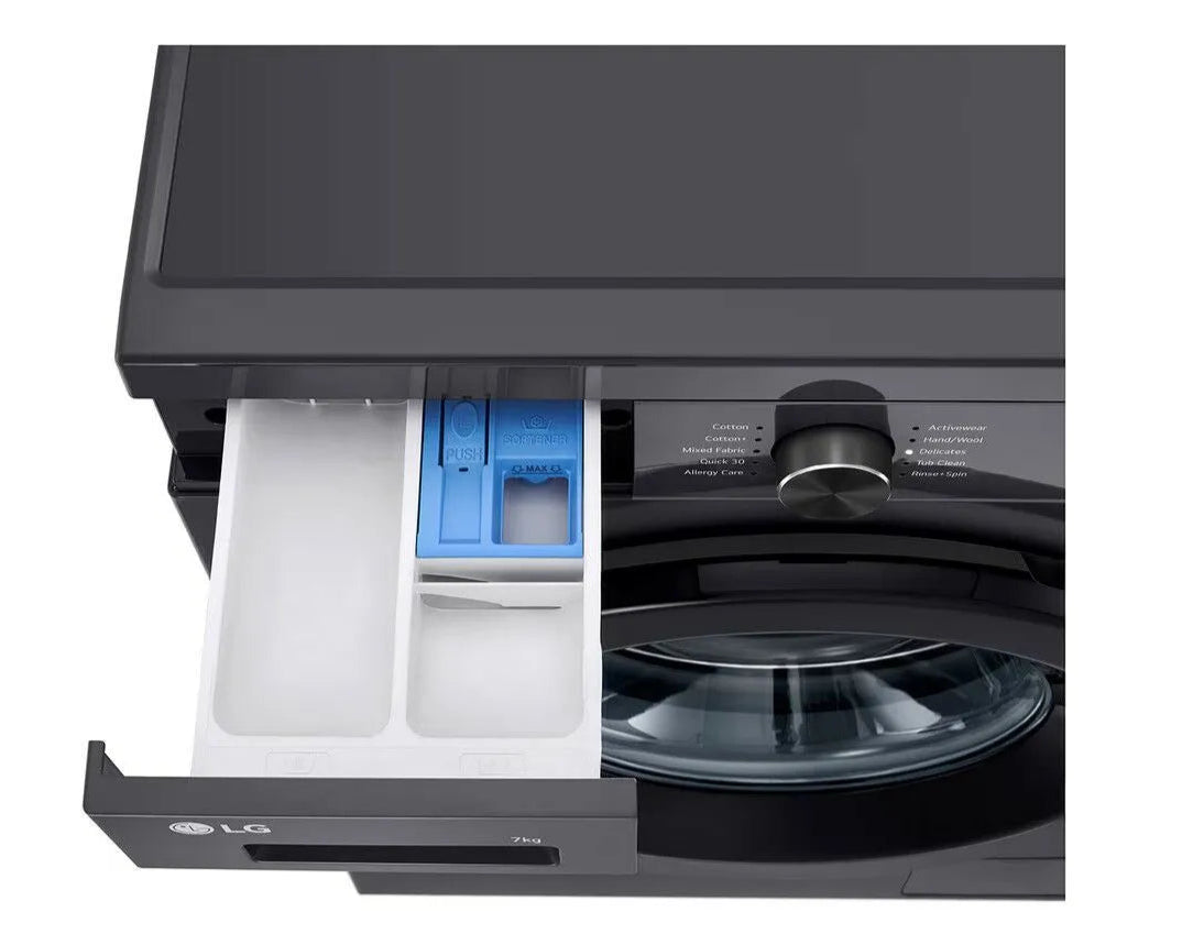 LG 7kg Front Loader Washing Machine Black F2Y1HYP6J-5