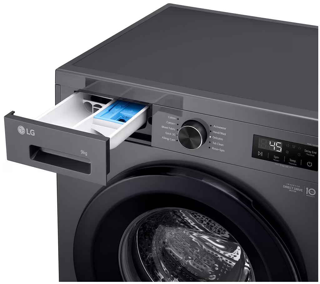 LG 9kg Front Loader Washing Machine Middle Black F2Y1VYP6J
