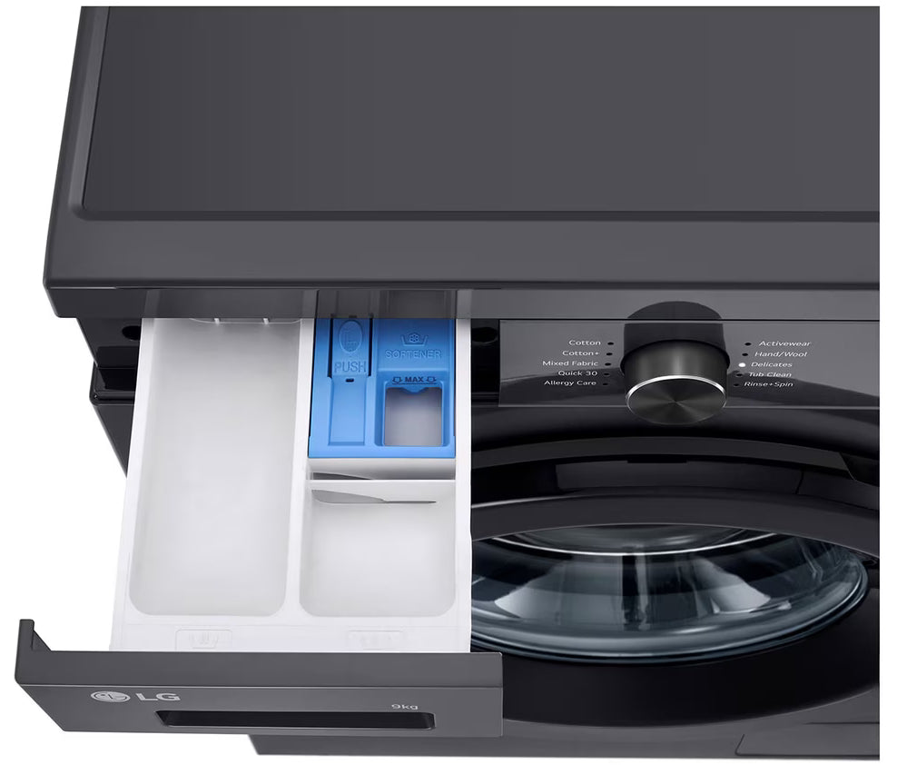 LG 9kg Front Loader Washing Machine Middle Black F2Y1VYP6J