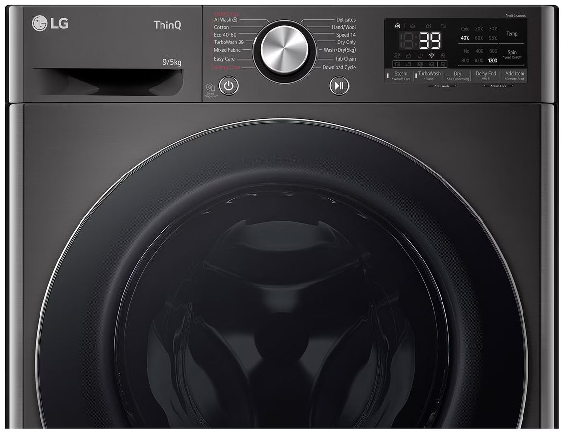 LG 9/5KG Washer Dryer Front Loader Washing Machine Black Finish F2Y9FCP2ZB-5