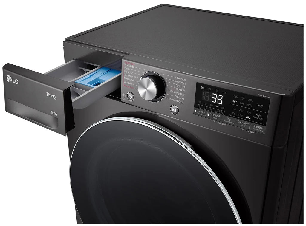 LG 9/5KG Front Loader Combo Washing Machine Black Finish F2Y9FCP2ZB