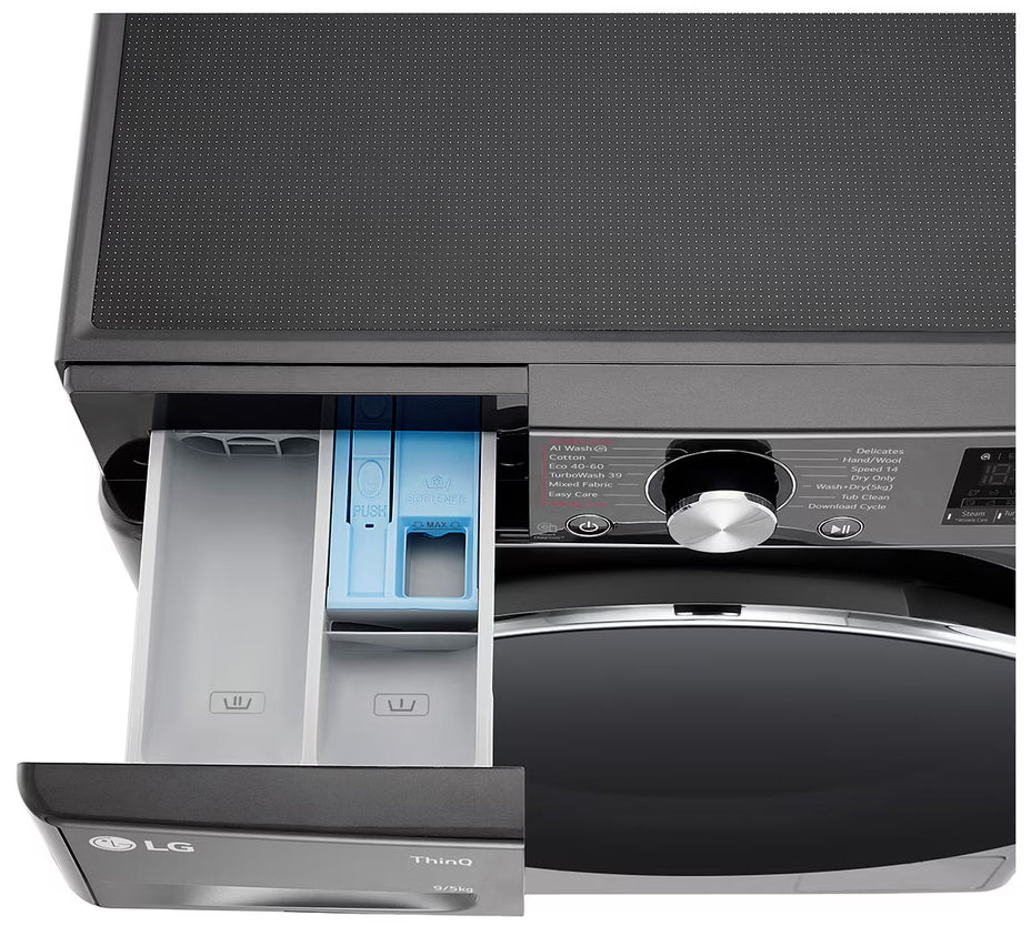 LG 9/5KG Front Loader Combo Washing Machine Black Finish F2Y9FCP2ZB