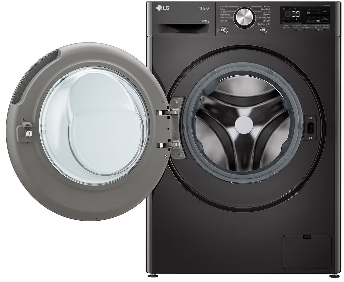 LG 9/5KG Front Loader Combo Washing Machine Black Finish F2Y9FCP2ZB