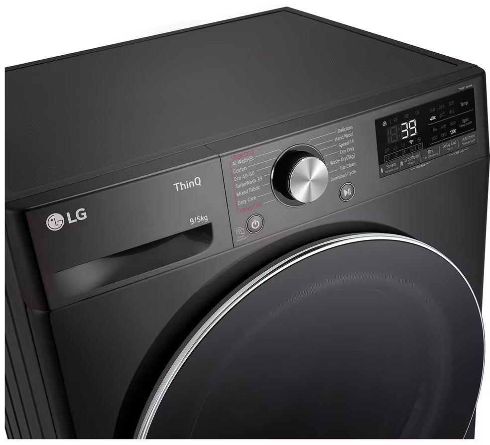 LG 9/5KG Washer Dryer Front Loader Washing Machine Black Finish F2Y9FCP2ZB-9