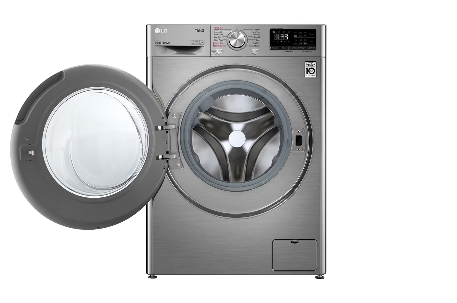 LG 10.5/7KG Front Loader Combo Washing Machine Silver F4V5RGP2T