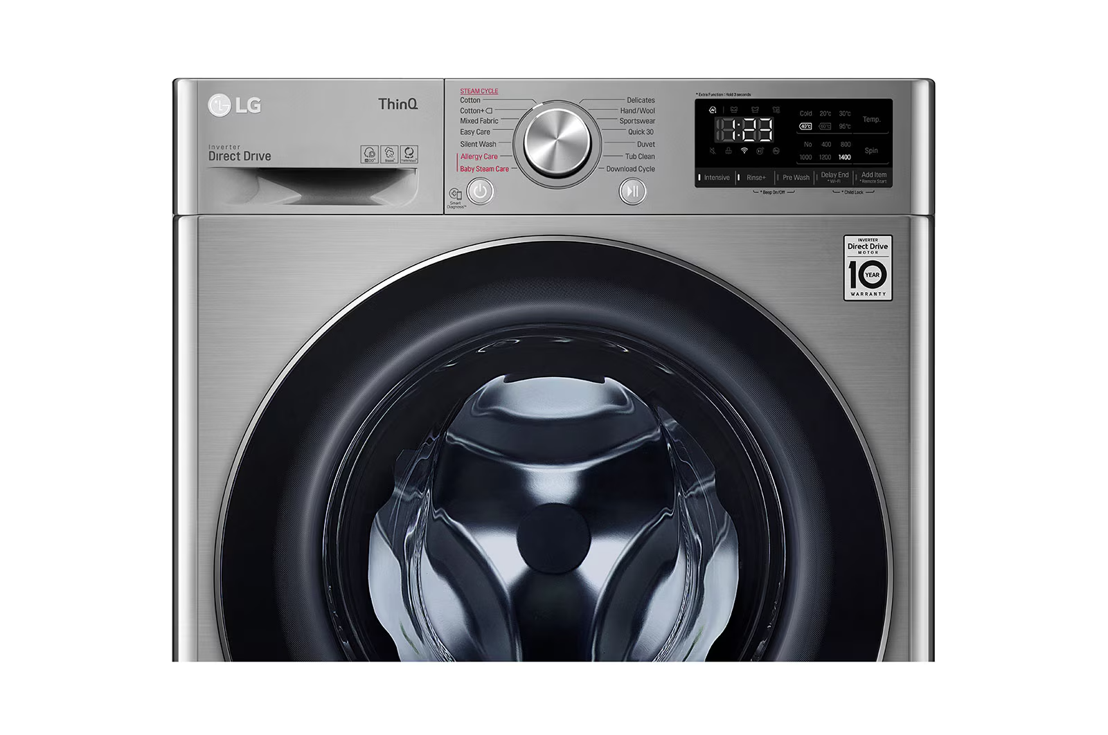 LG 10.5/7KG Front Loader Combo Washing Machine Silver F4V5RGP2T