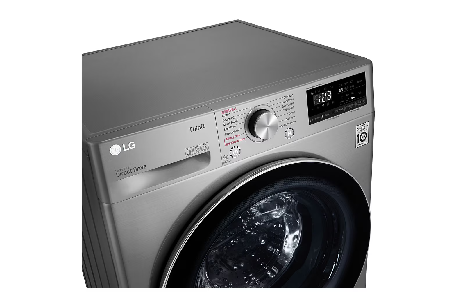 LG 10.5/7KG Front Loader Combo Washing Machine Silver F4V5RGP2T