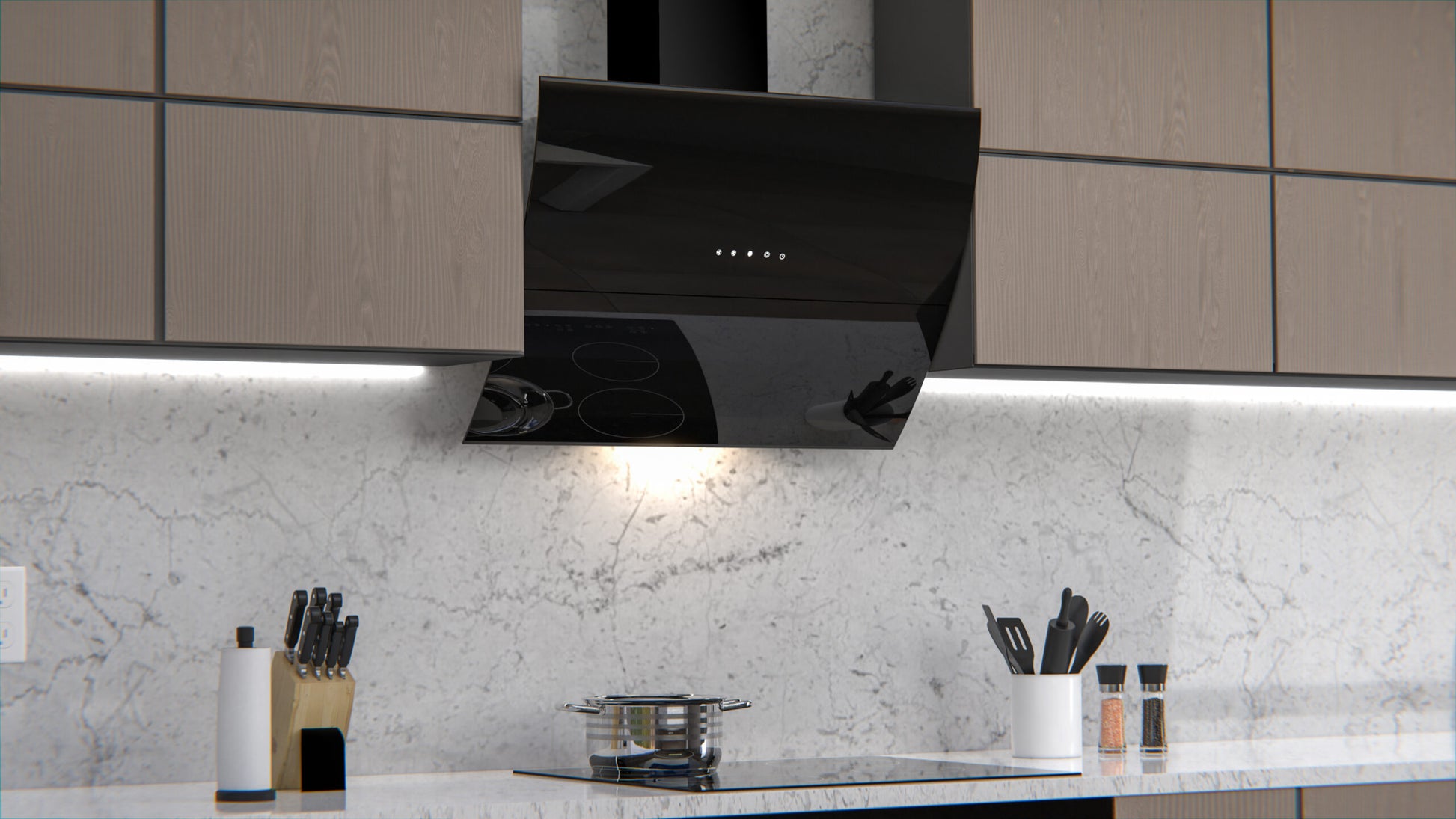 Falco Cookerhood Black Glass FAL90S03D-3