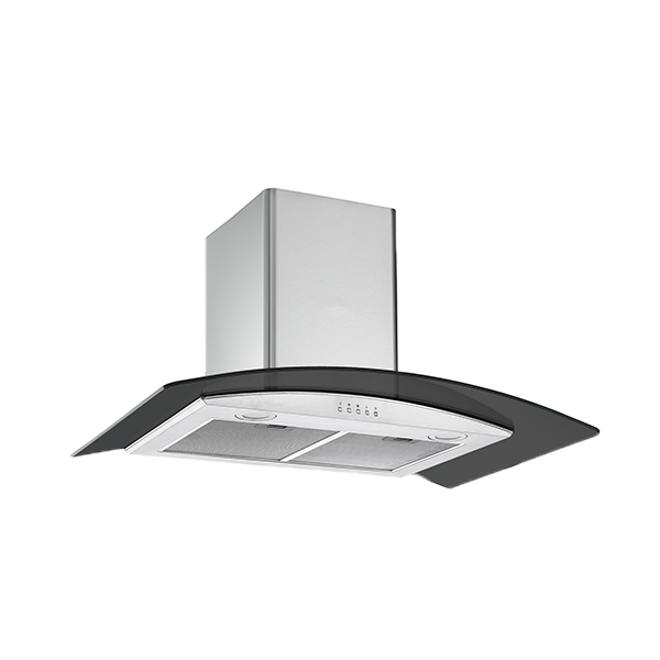 Falco Cookerhood Stainless Steel Black Glass FAL9038SGB