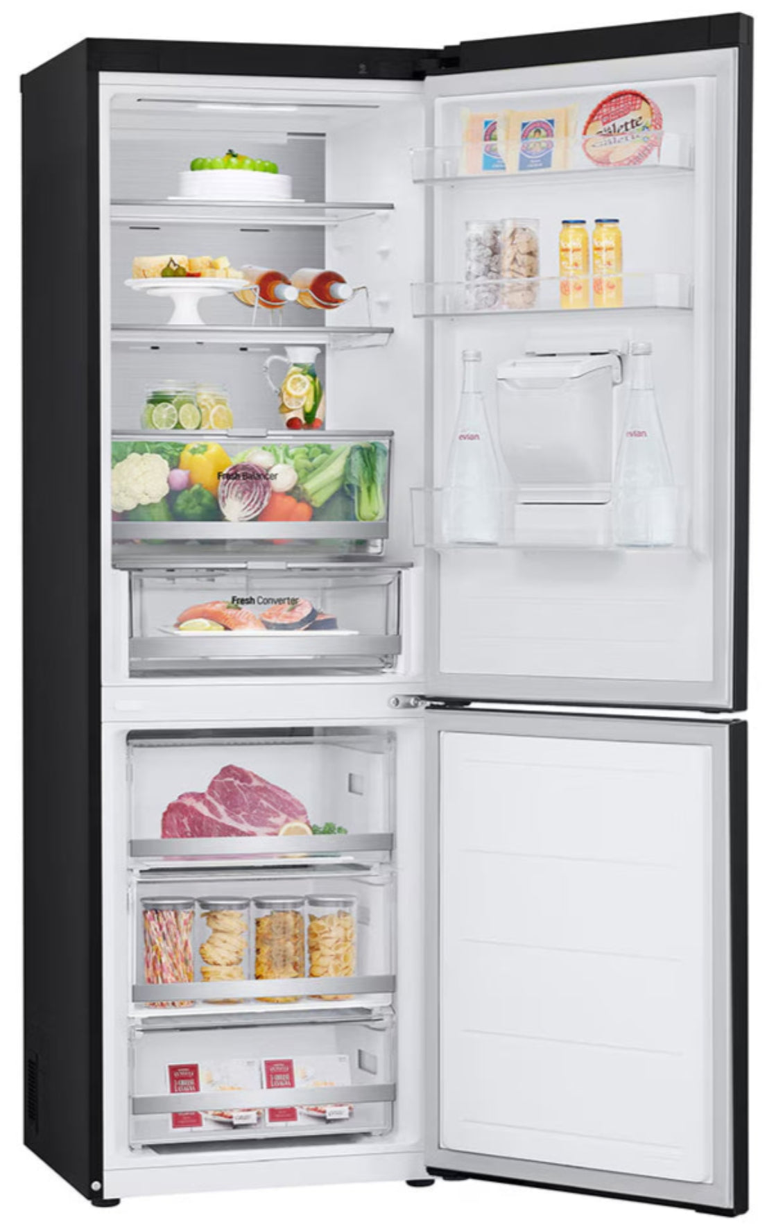 LG 343L Fridge Freezer Black With Door Cooling+ GC-F459FSUW-11